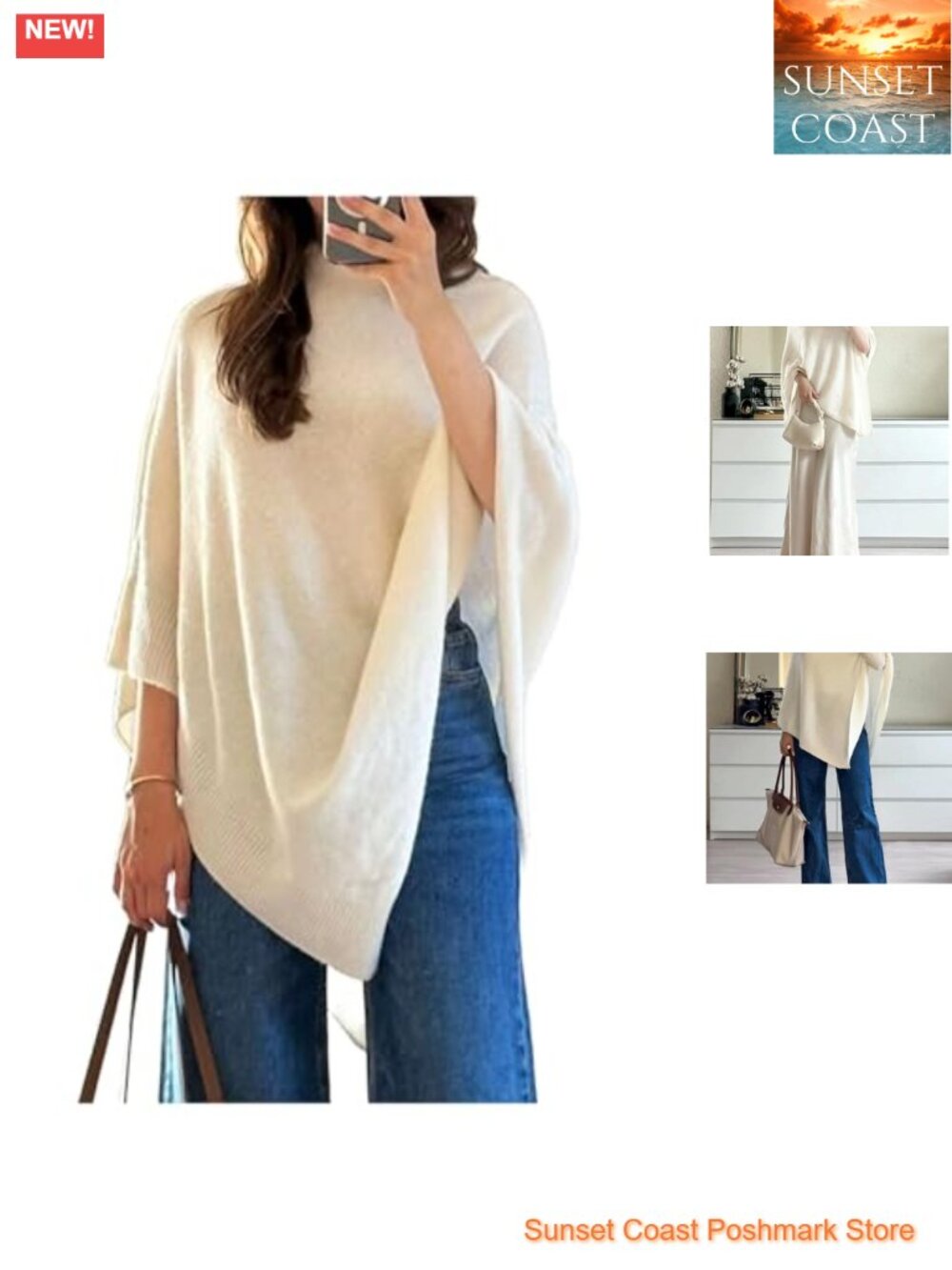 Women's Knit Poncho Sweater Shawl Over Sized Pullover Cape